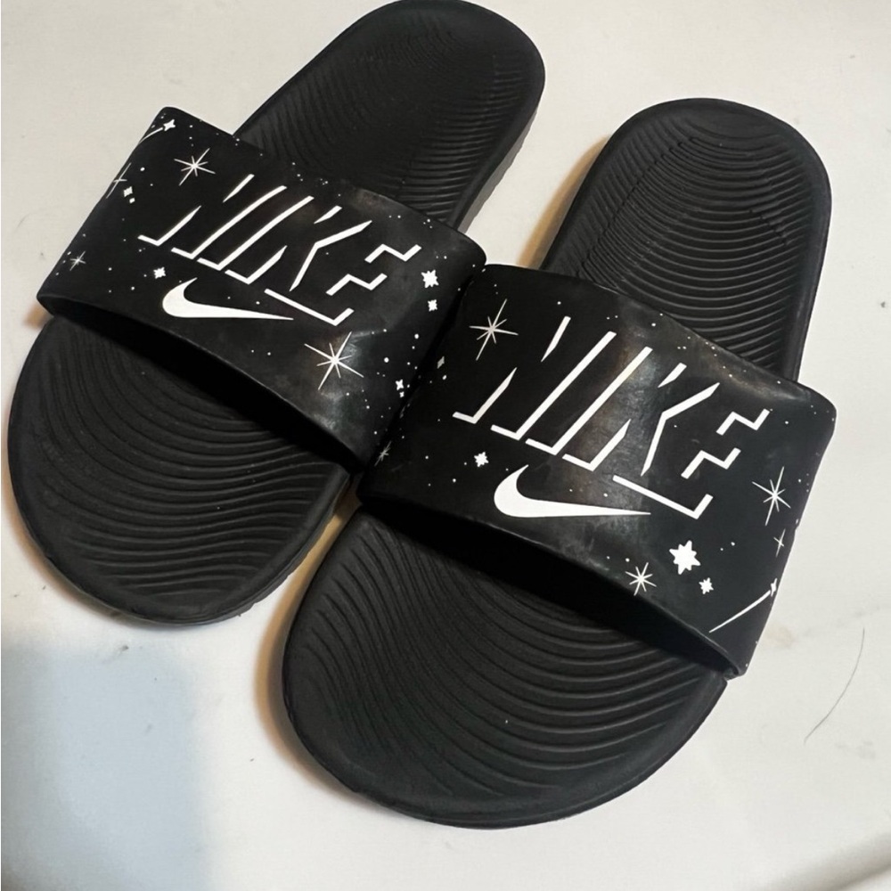 Black Nike Galaxy Slides ✨